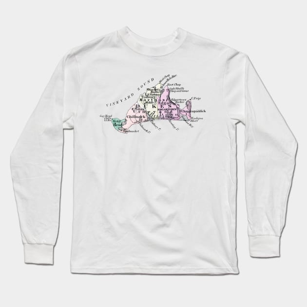 1875 Map of Martha's Vineyard Long Sleeve T-Shirt by historicimage